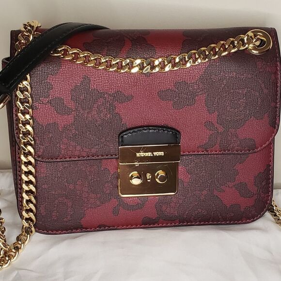 MK Burgundy Leather Lace Purse - Picture 12 of 12